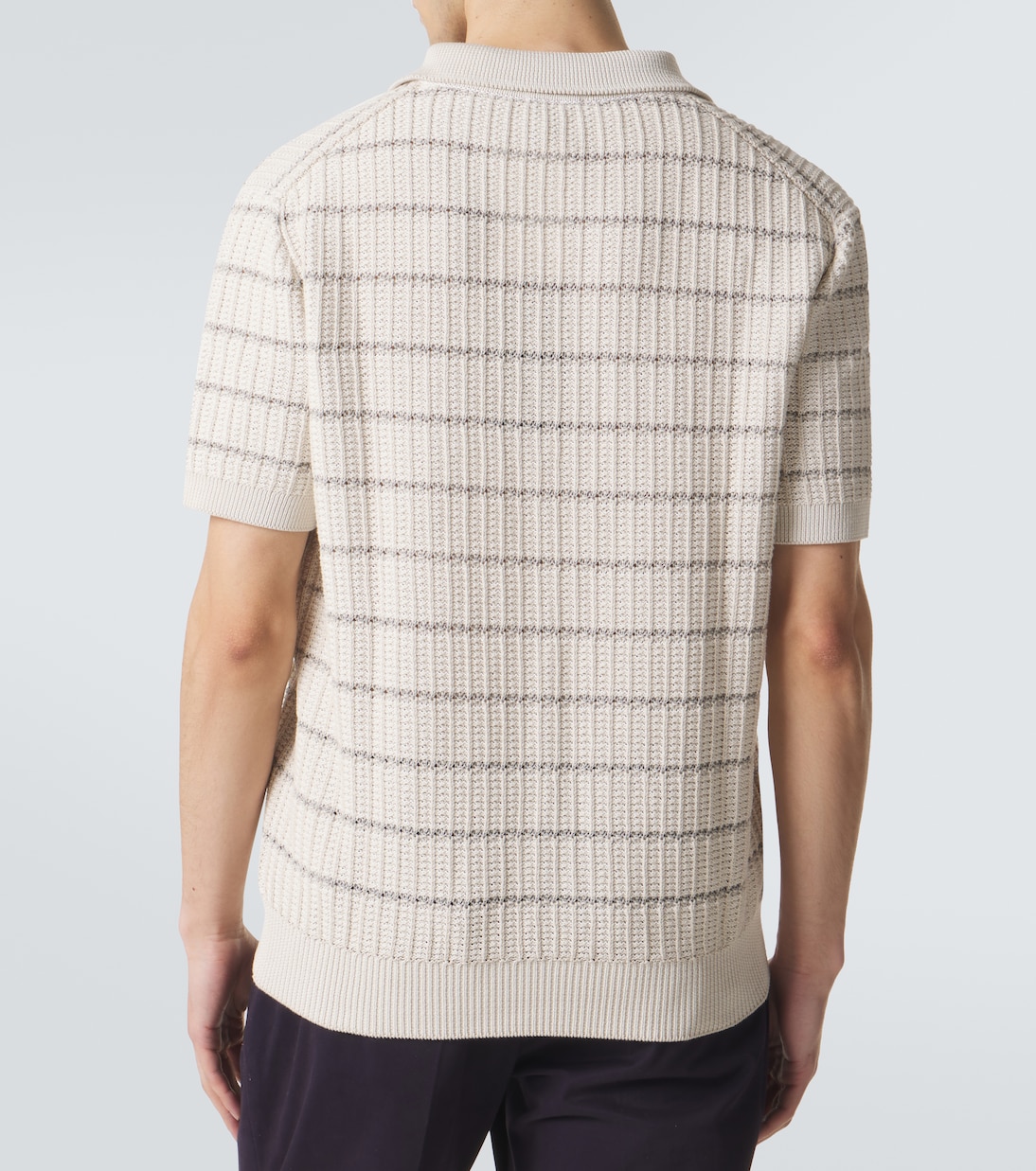 Embroidered cotton and linen polo shirt | Brioni