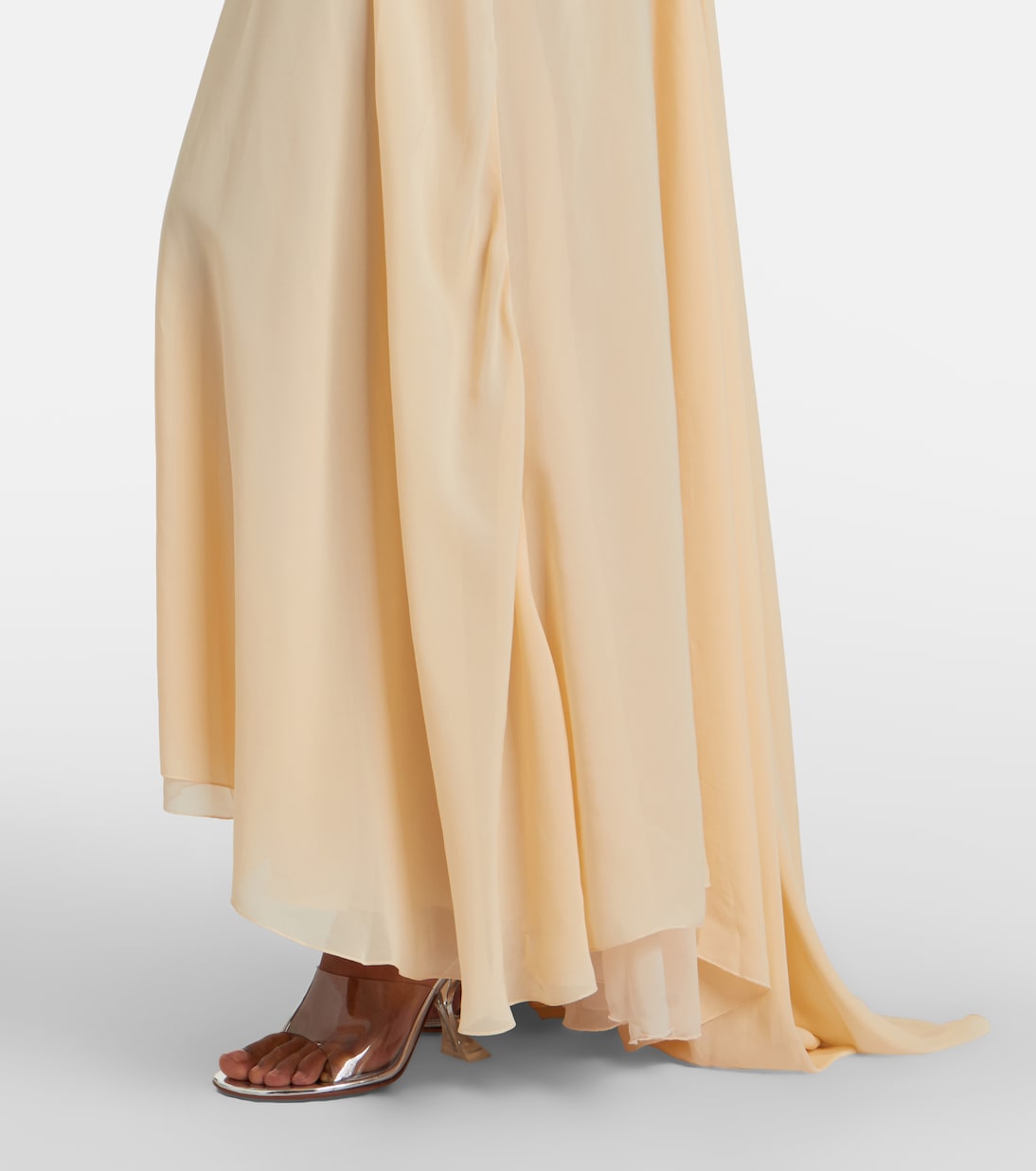 Lace-trimmed georgette maxi dress | Blumarine