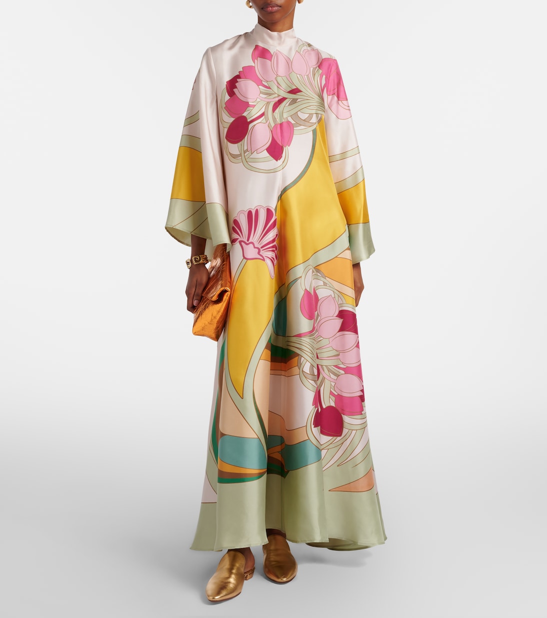Magnifico floral silk twill maxi dres | La DoubleJ