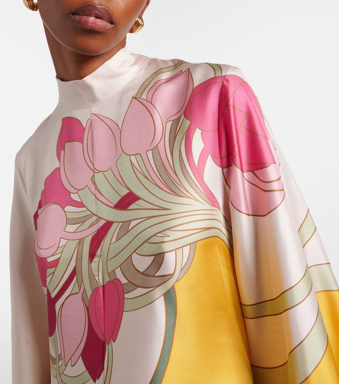 Magnifico floral silk twill maxi dres | La DoubleJ