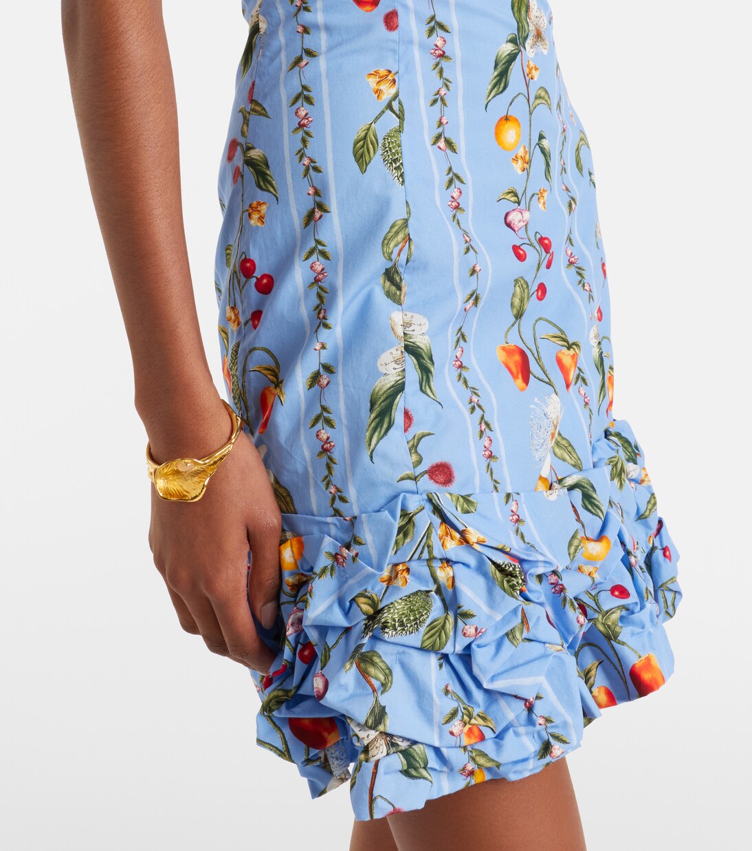 Robe imprimée à épaules dénudées Jardin en coton | Agua by Agua Bendita