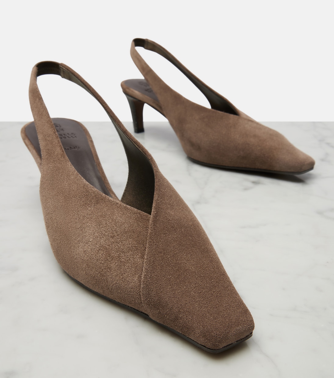 Slingback-Pumps Monili aus Veloursleder | Brunello Cucinelli
