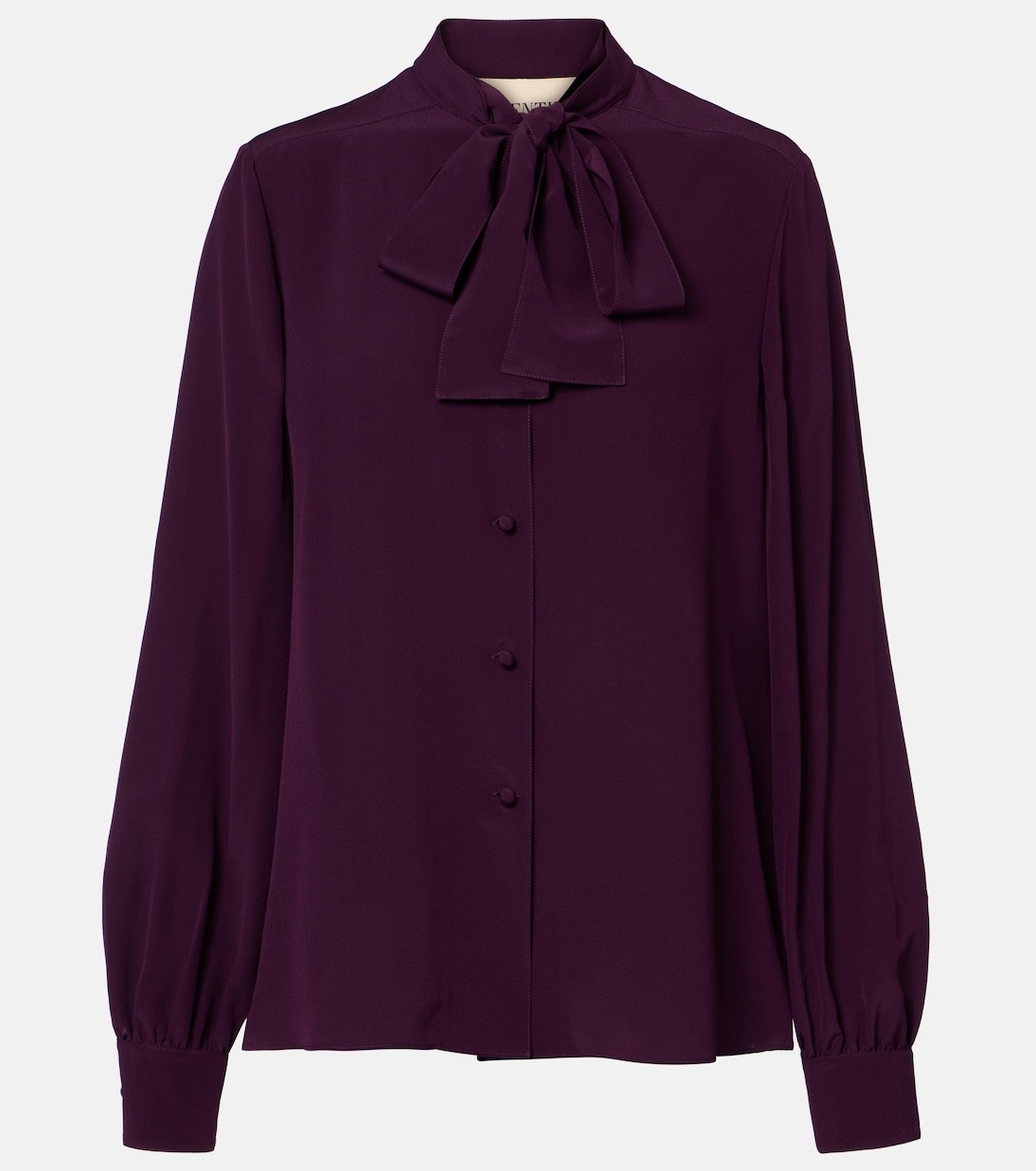 Tie-neck silk crêpe de chine blouse | Valentino