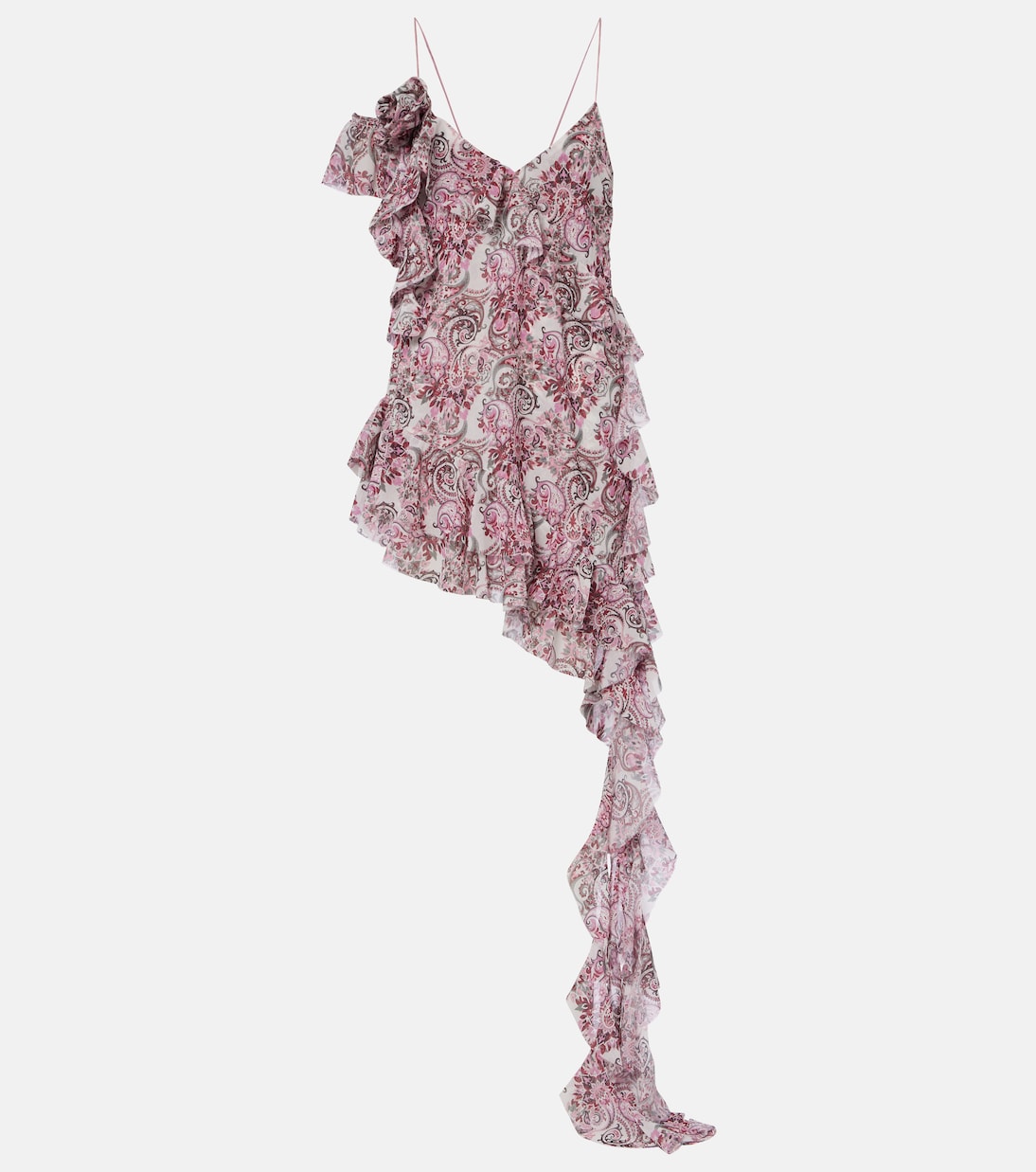 Zoe floral ruffled asymmetric minidress | Bananhot