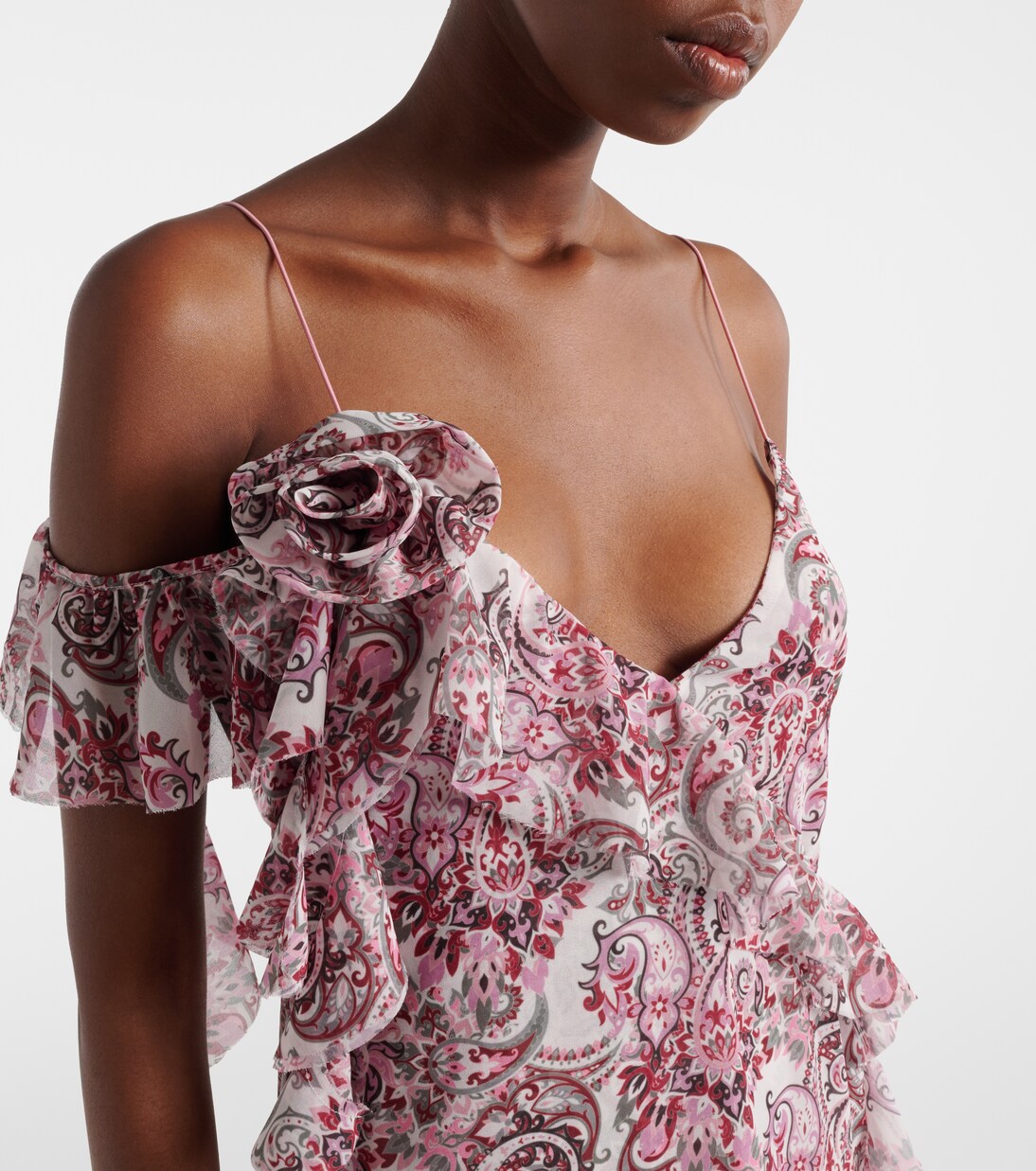 Zoe floral ruffled asymmetric minidress | Bananhot