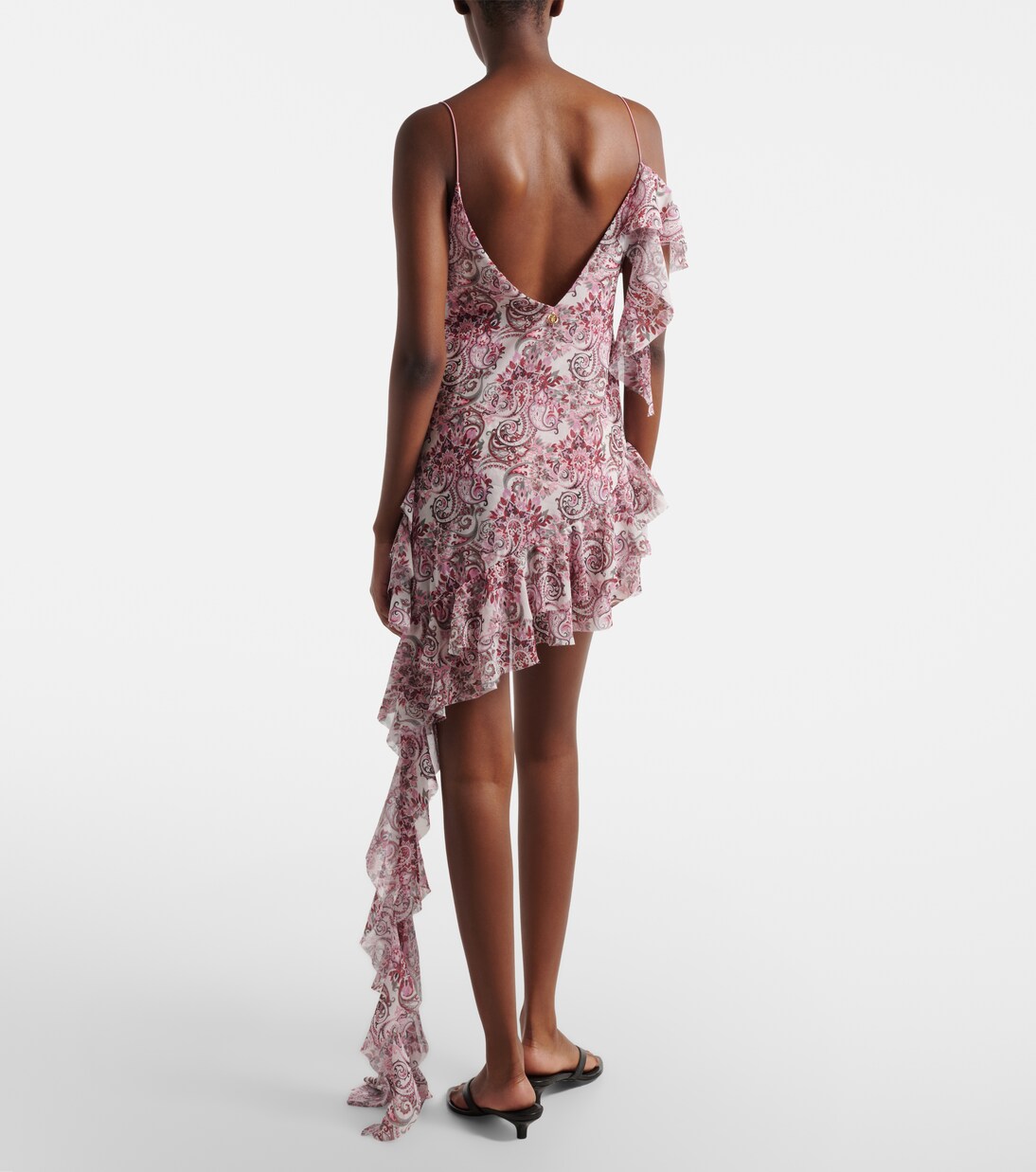 Zoe floral ruffled asymmetric minidress | Bananhot