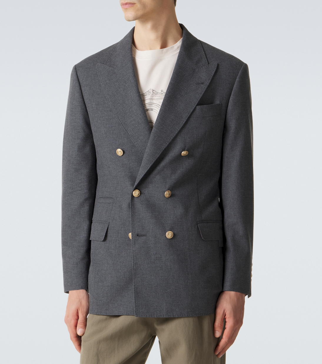 Wool, cotton, and silk blazer | Brunello Cucinelli