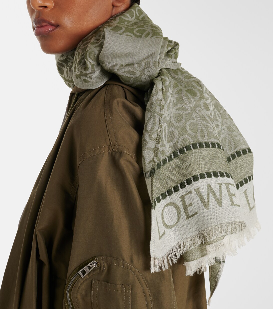 Anagram cotton jacquard scarf | Loewe