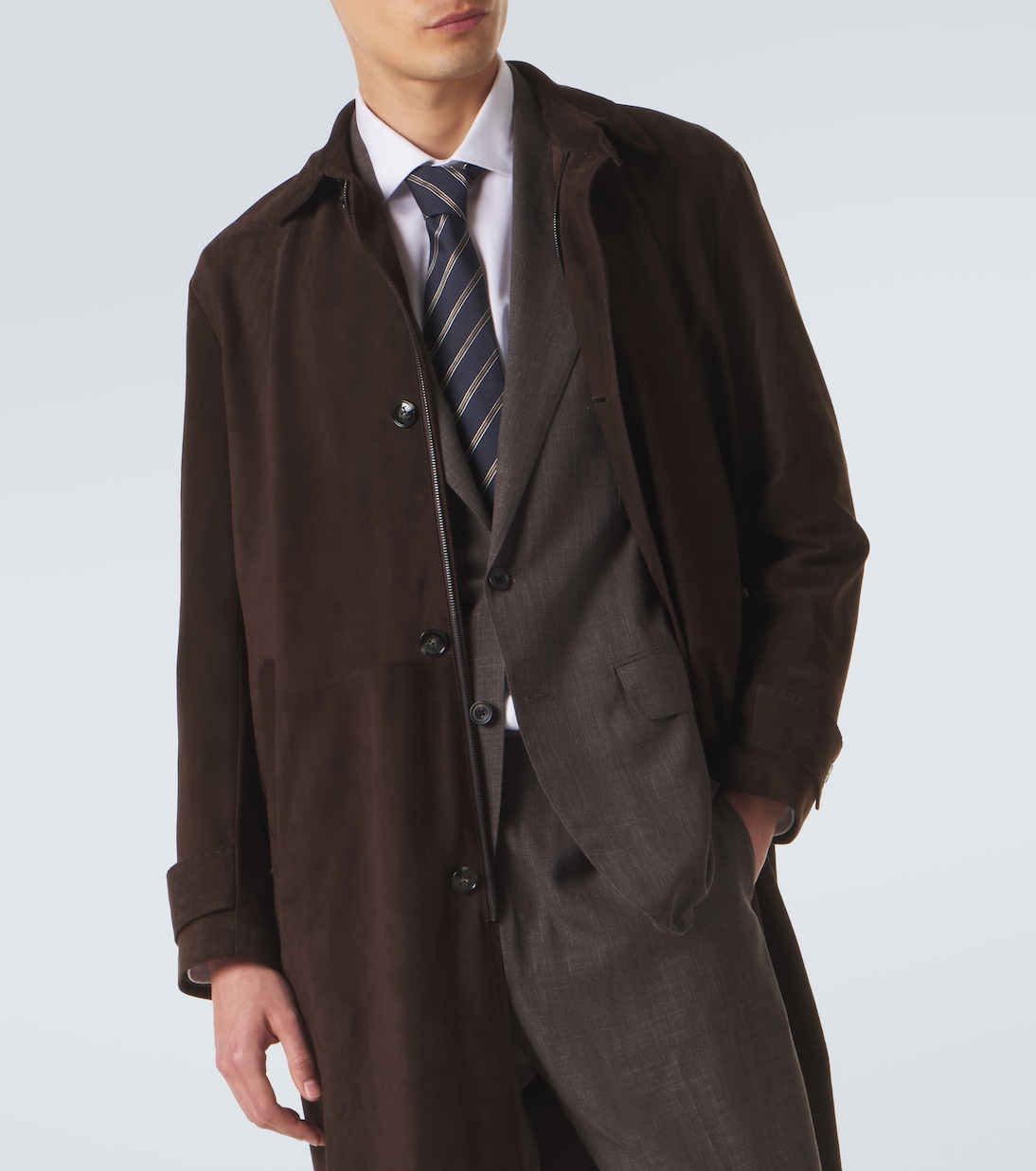 Leather overcoat | Kiton