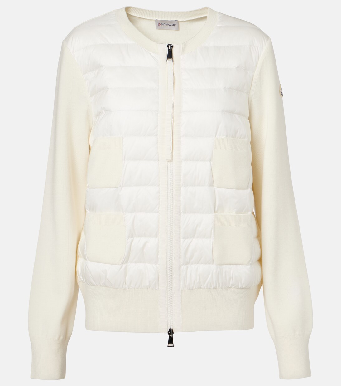 Tricot down-paneled virgin wool cardigan | Moncler