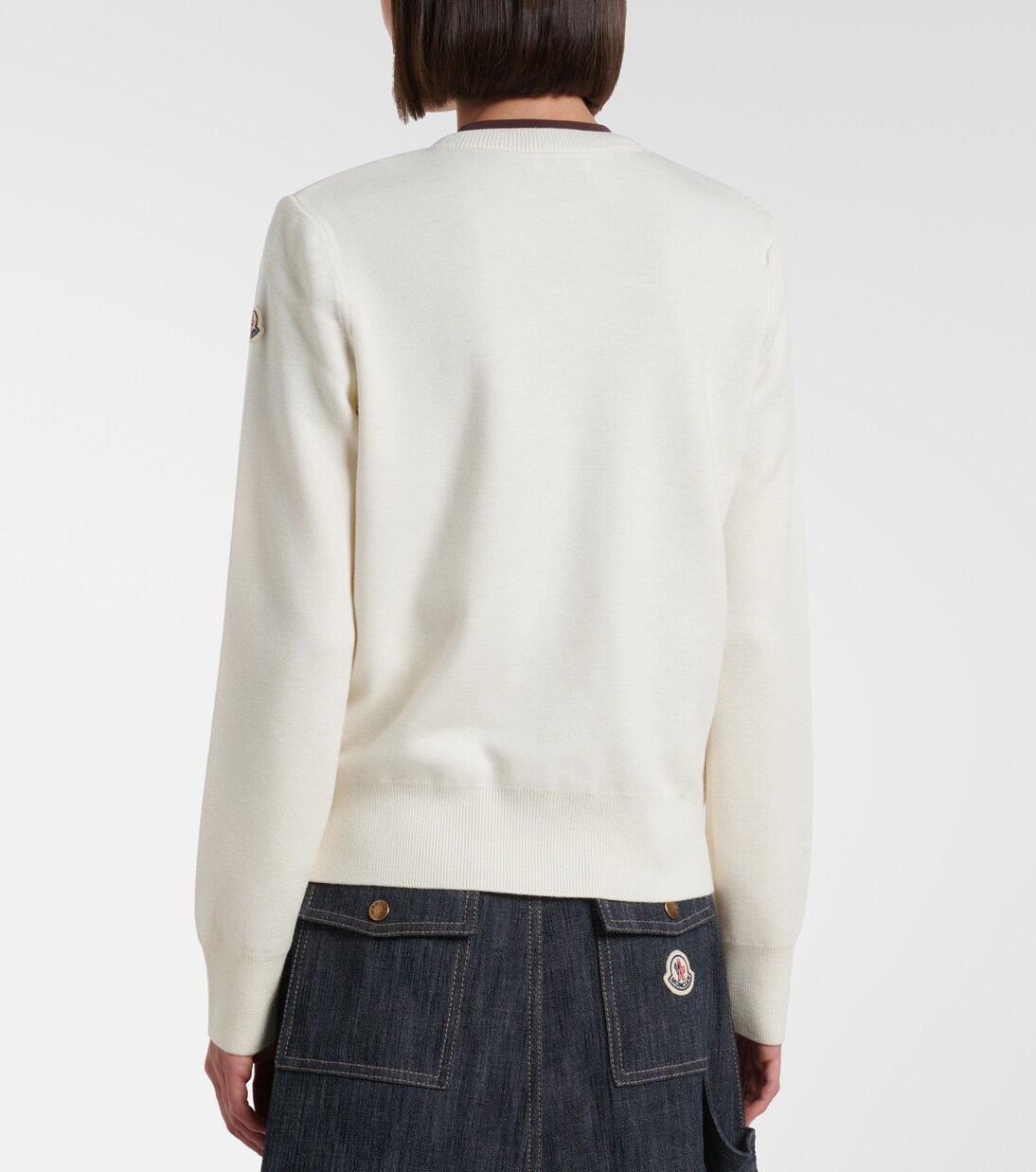 Tricot down-paneled virgin wool cardigan | Moncler