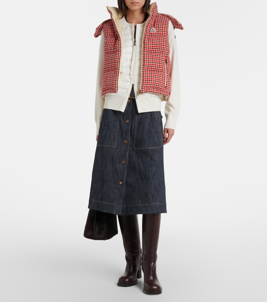 Tricot down-paneled virgin wool cardigan | Moncler