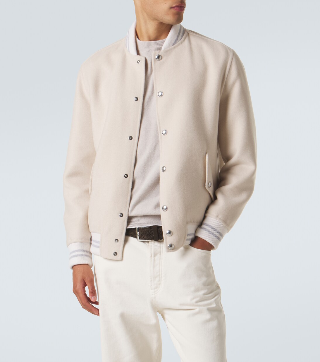 Wool and cashmere varsity jacket  | Eleventy