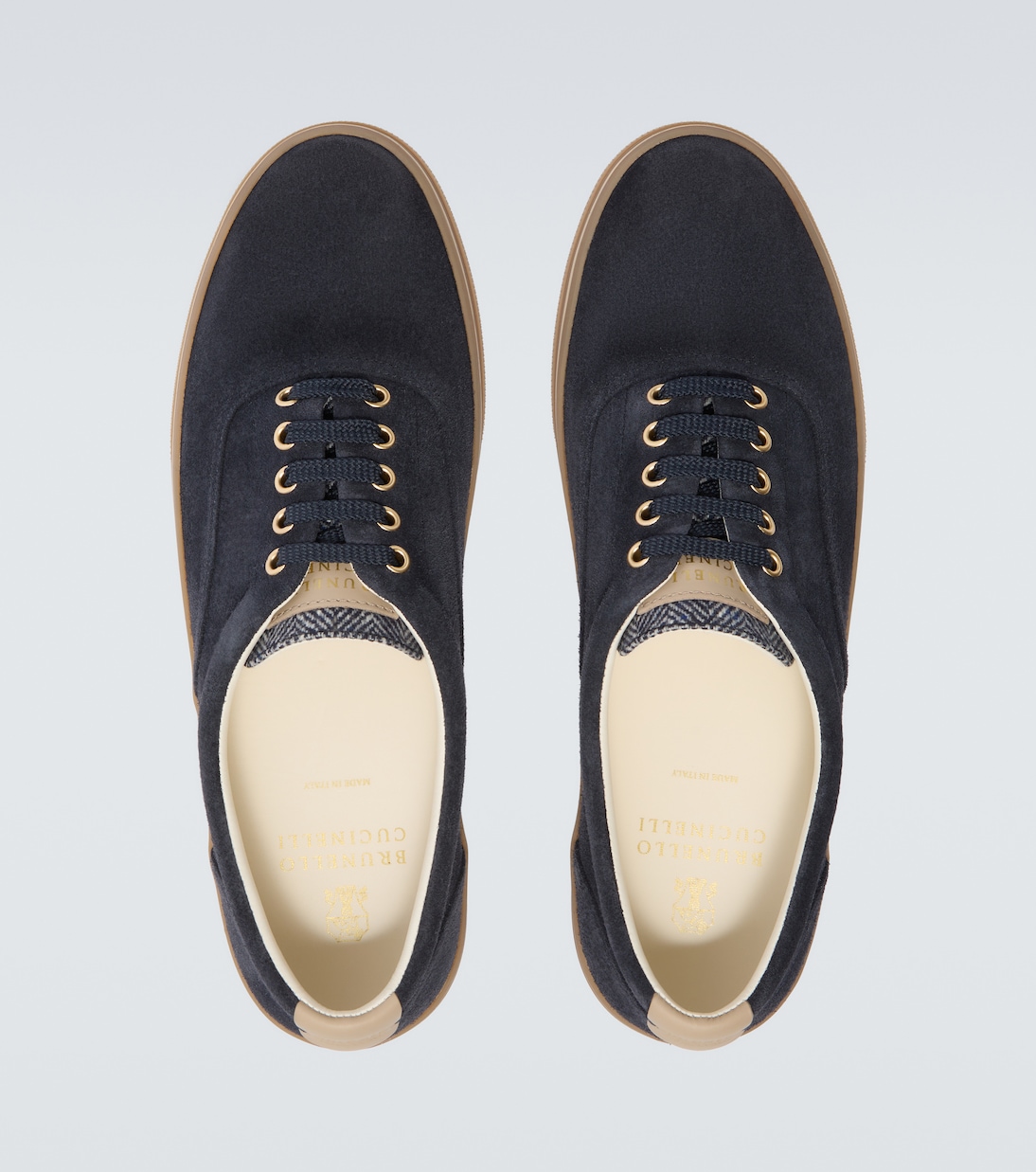 Zapatillas de ante con piel | Brunello Cucinelli