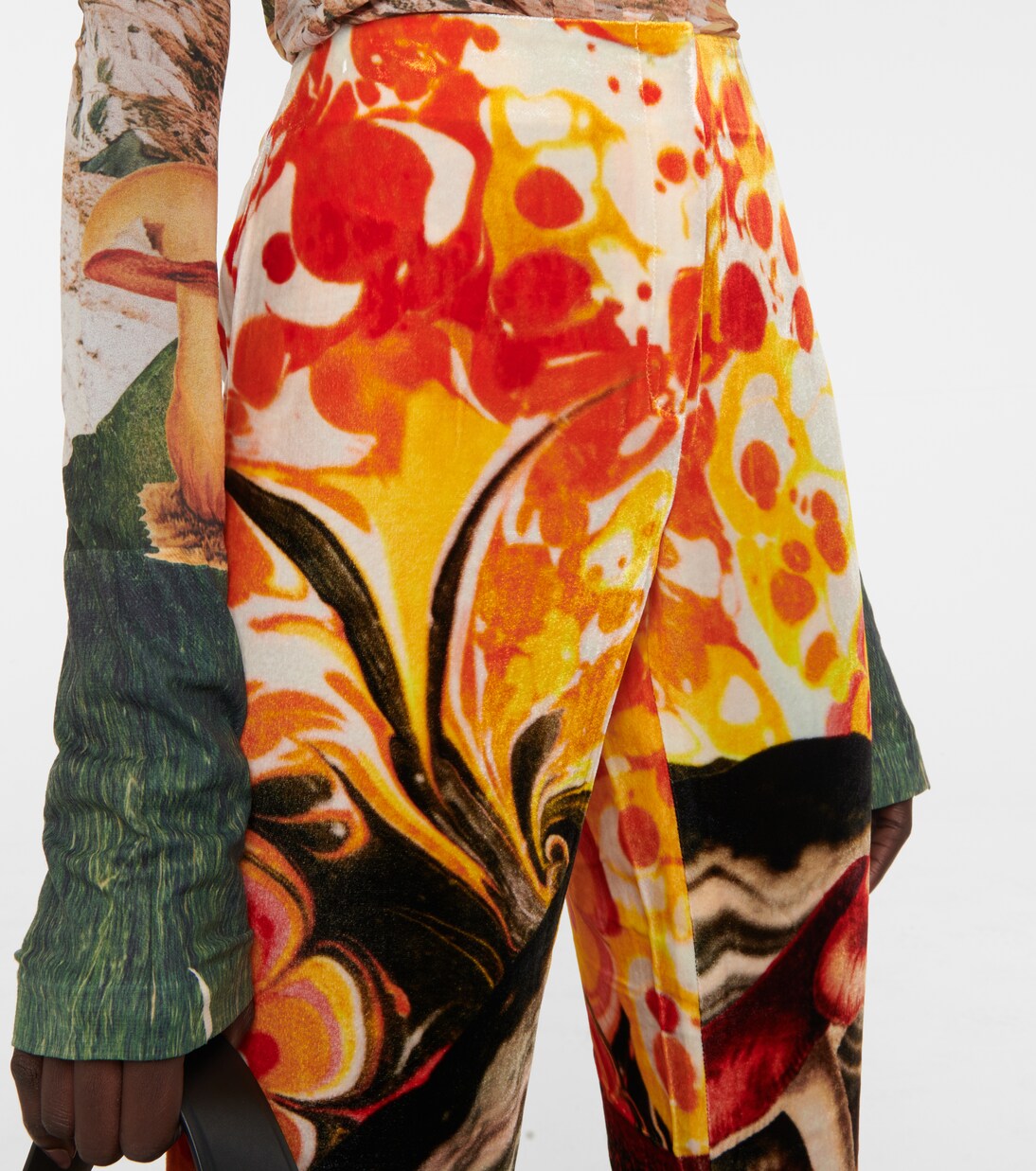 Pantalon évasé à taille haute en velours | Acne Studios