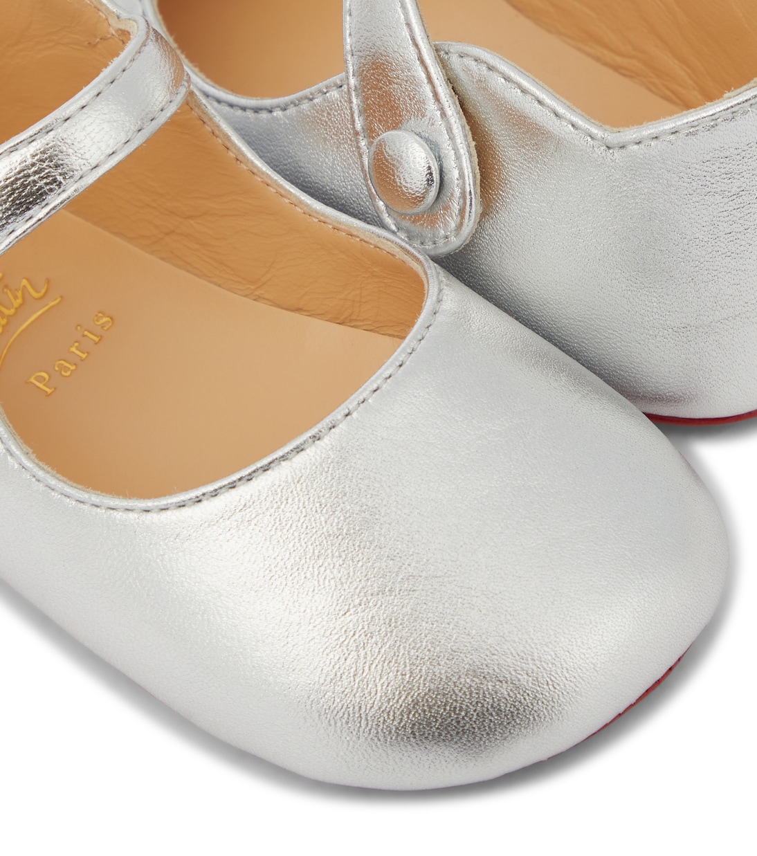 Baby Love Chick metallic leather ballet flats | Christian Louboutin Kids