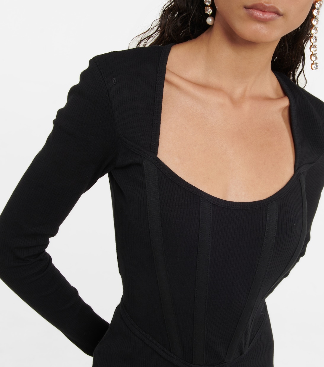 Corset ribbed-knit cotton minidress | Dion Lee