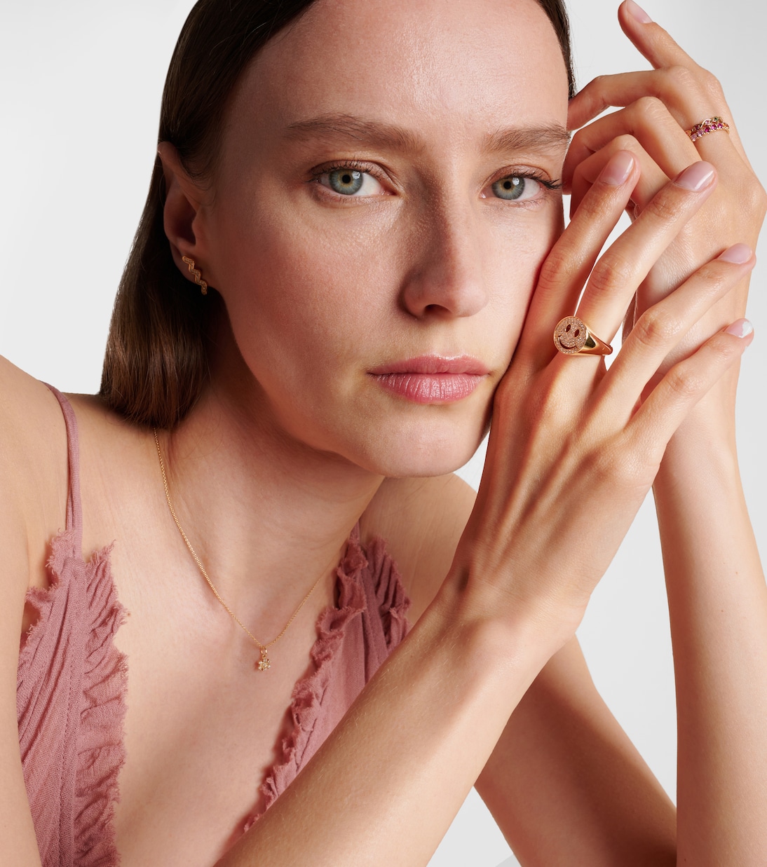 Bague Happy Face en or 14 ct et diamants | Sydney Evan