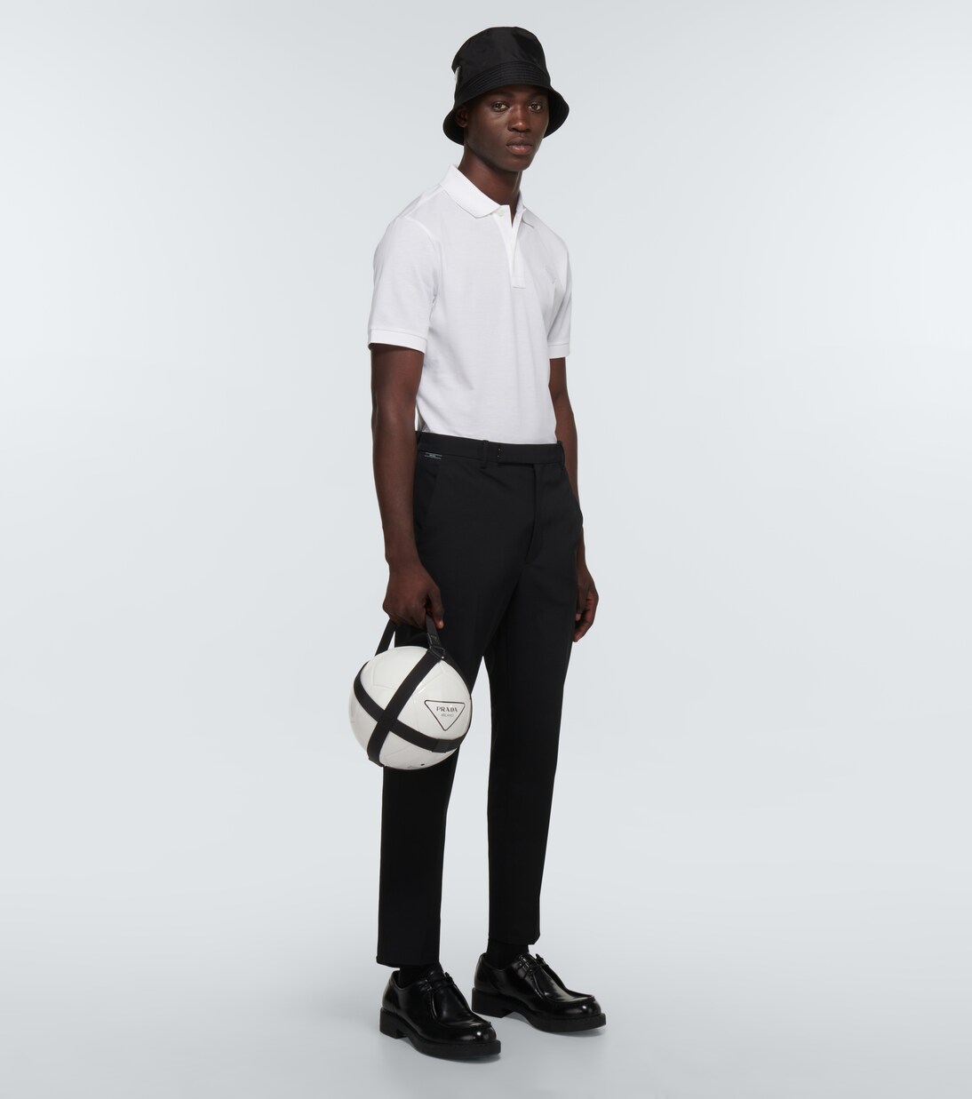 Logo rubber soccer ball with carrier | Prada