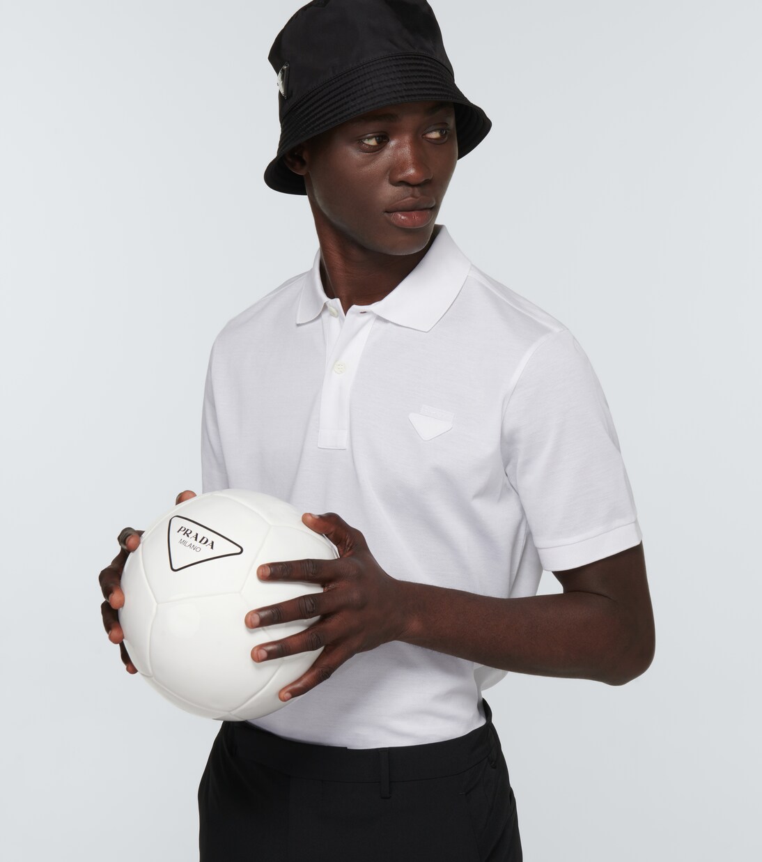 Logo rubber soccer ball with carrier | Prada