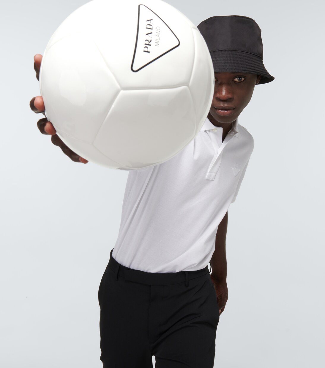 Logo rubber soccer ball with carrier | Prada
