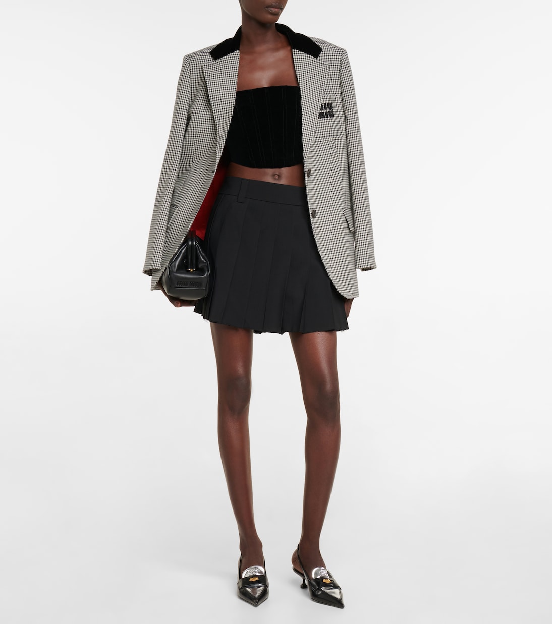 Cropped-Top aus Samt | Miu Miu