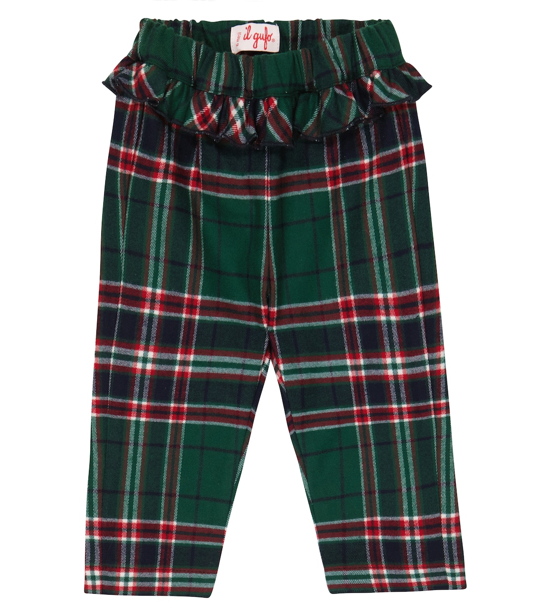 Baby ruffle-trimmed checked leggings | Il Gufo