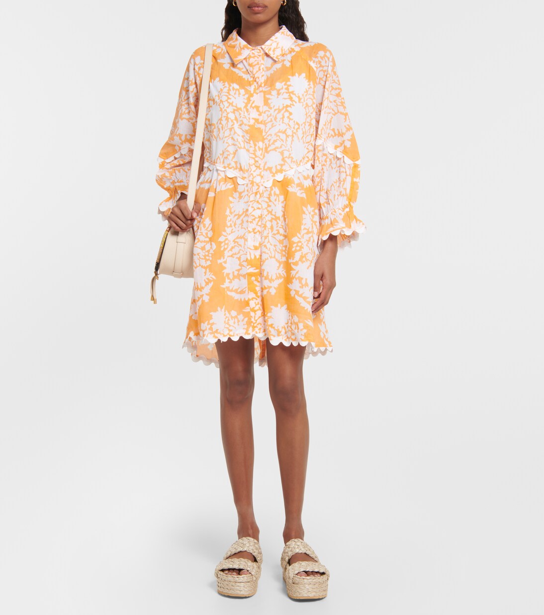 Robe brodée en coton à fleurs | Juliet Dunn