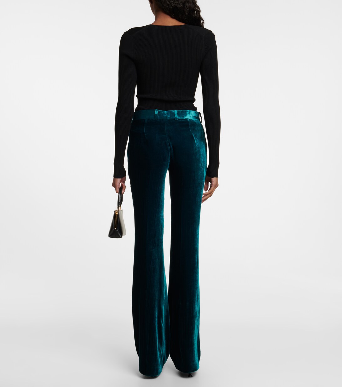 Low-Rise-Hose Gomez aus Samt | Petar Petrov