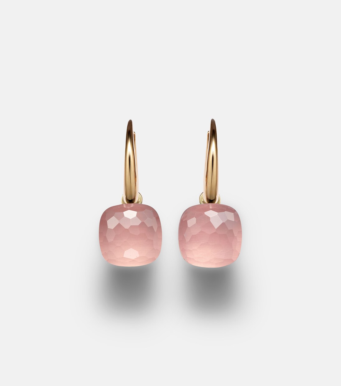 Ohrringe Nudo Petit aus 18kt Rosé- und Weißgold mit Rosenquarz | Pomellato