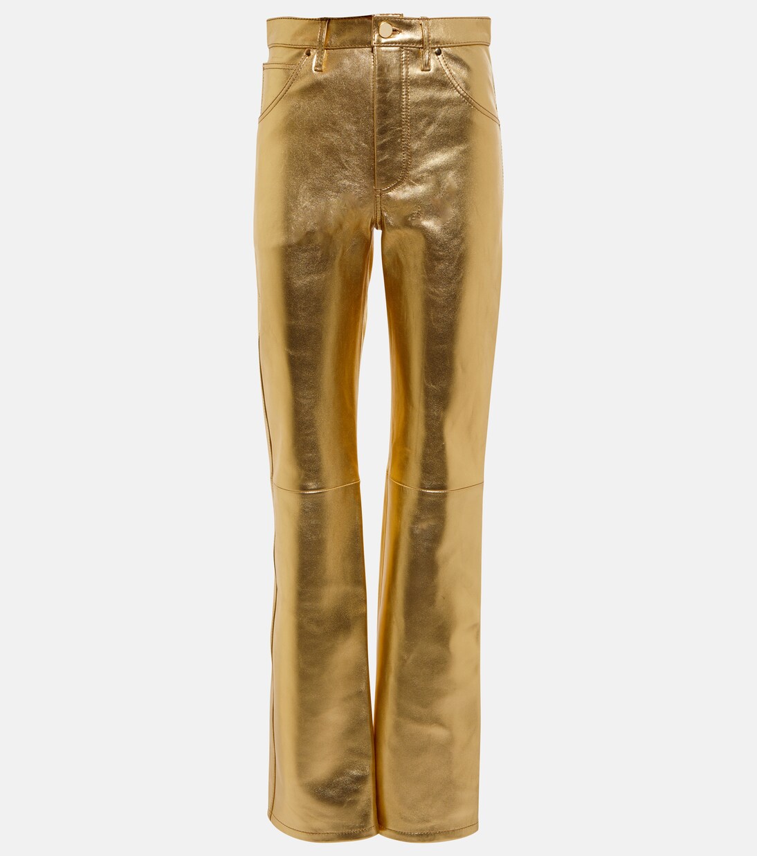 High-Rise-Hose aus Metallic-Leder | Dodo Bar Or