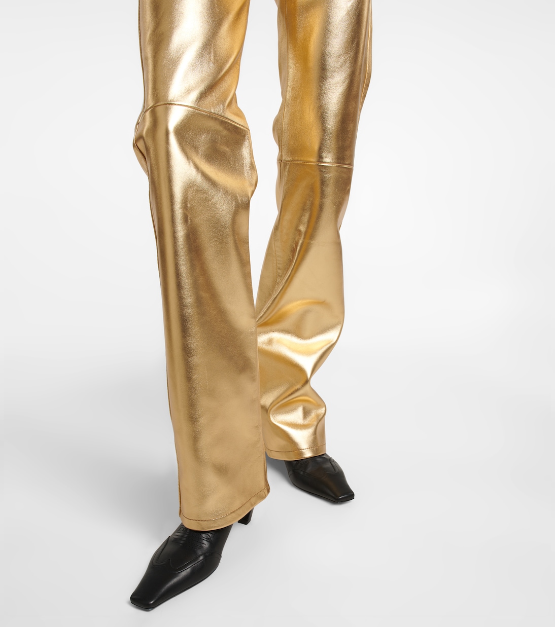 High-Rise-Hose aus Metallic-Leder | Dodo Bar Or
