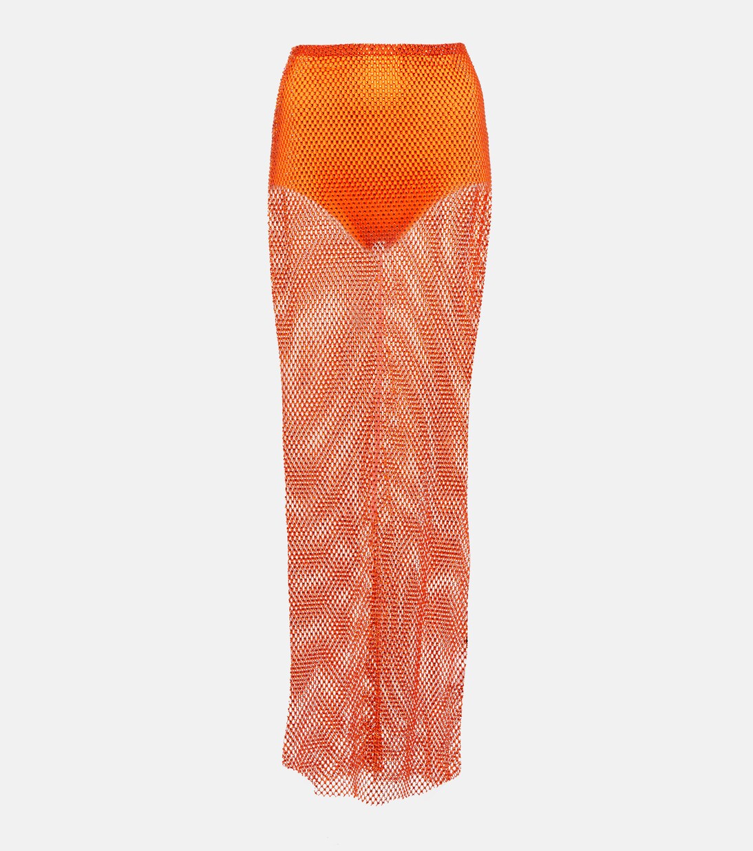 Crystal-embellished mesh maxi skirt | Giuseppe di Morabito