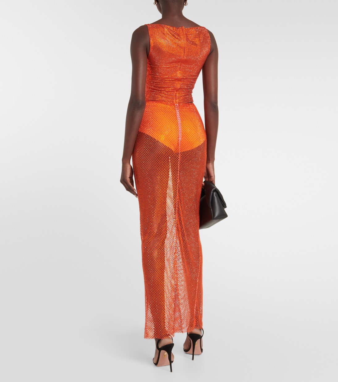 Crystal-embellished mesh maxi skirt | Giuseppe di Morabito