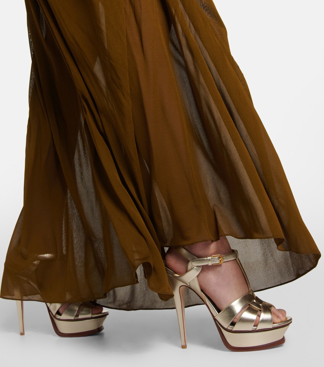 Tribute 105 leather platform sandals | Saint Laurent