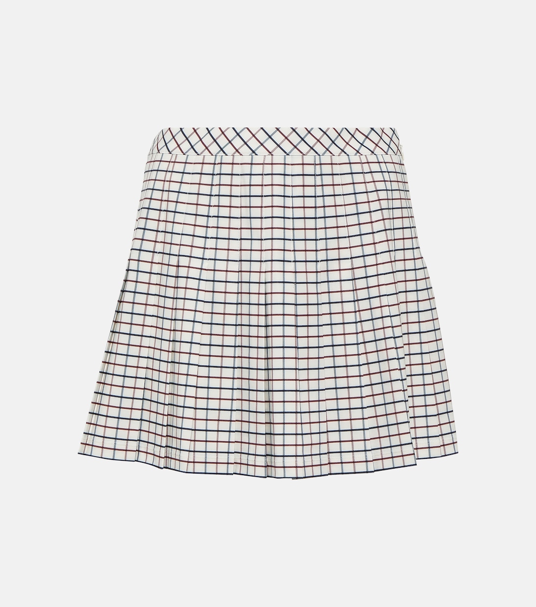 Checked pleated jersey tennis skirt | Tory Sport