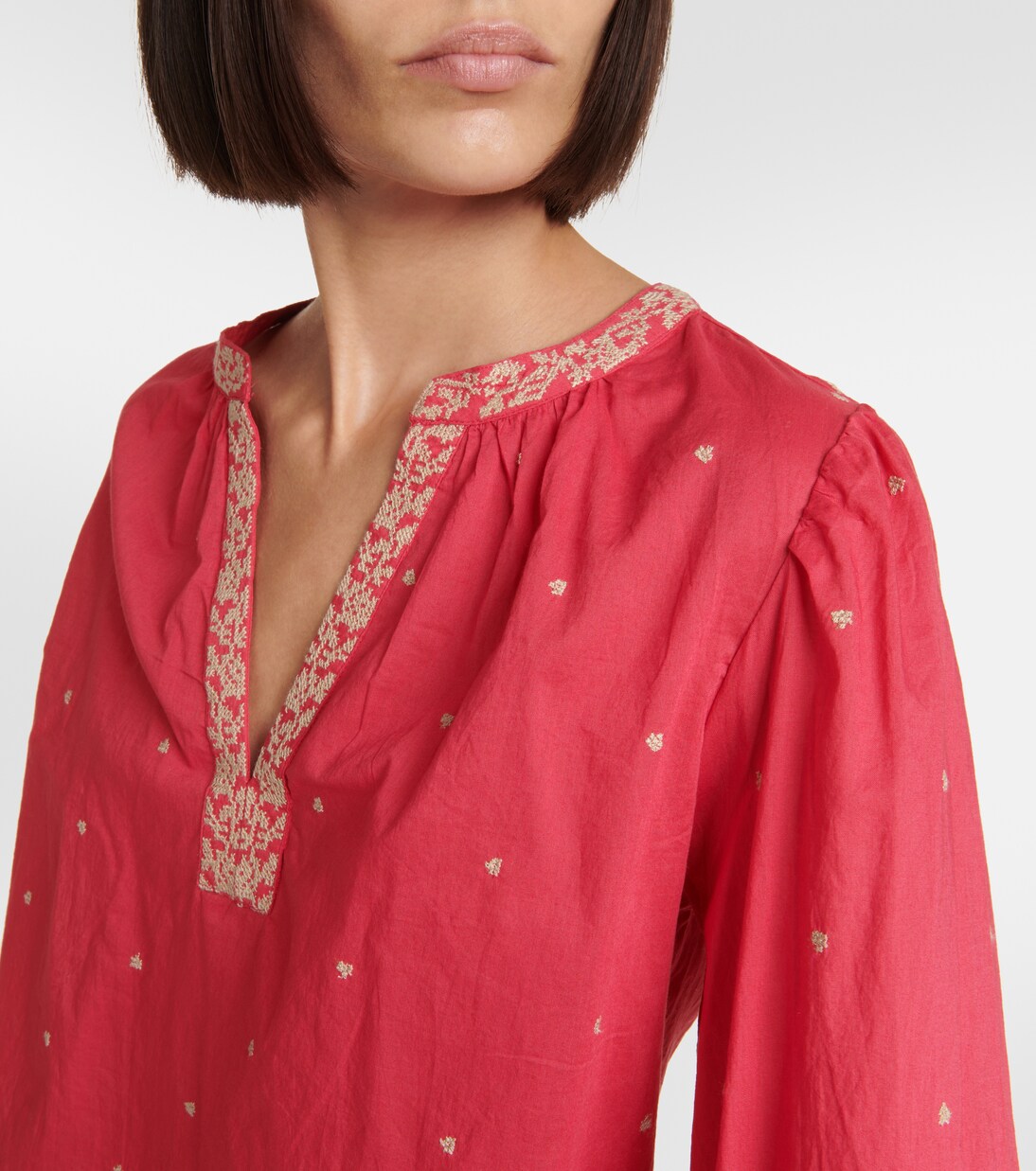 Top Ania brodé en coton | Velvet