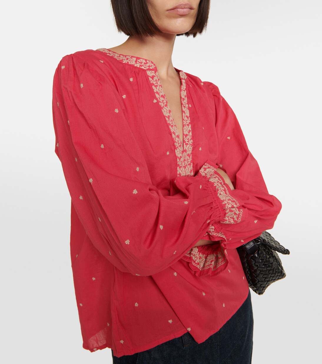 Top Ania brodé en coton | Velvet