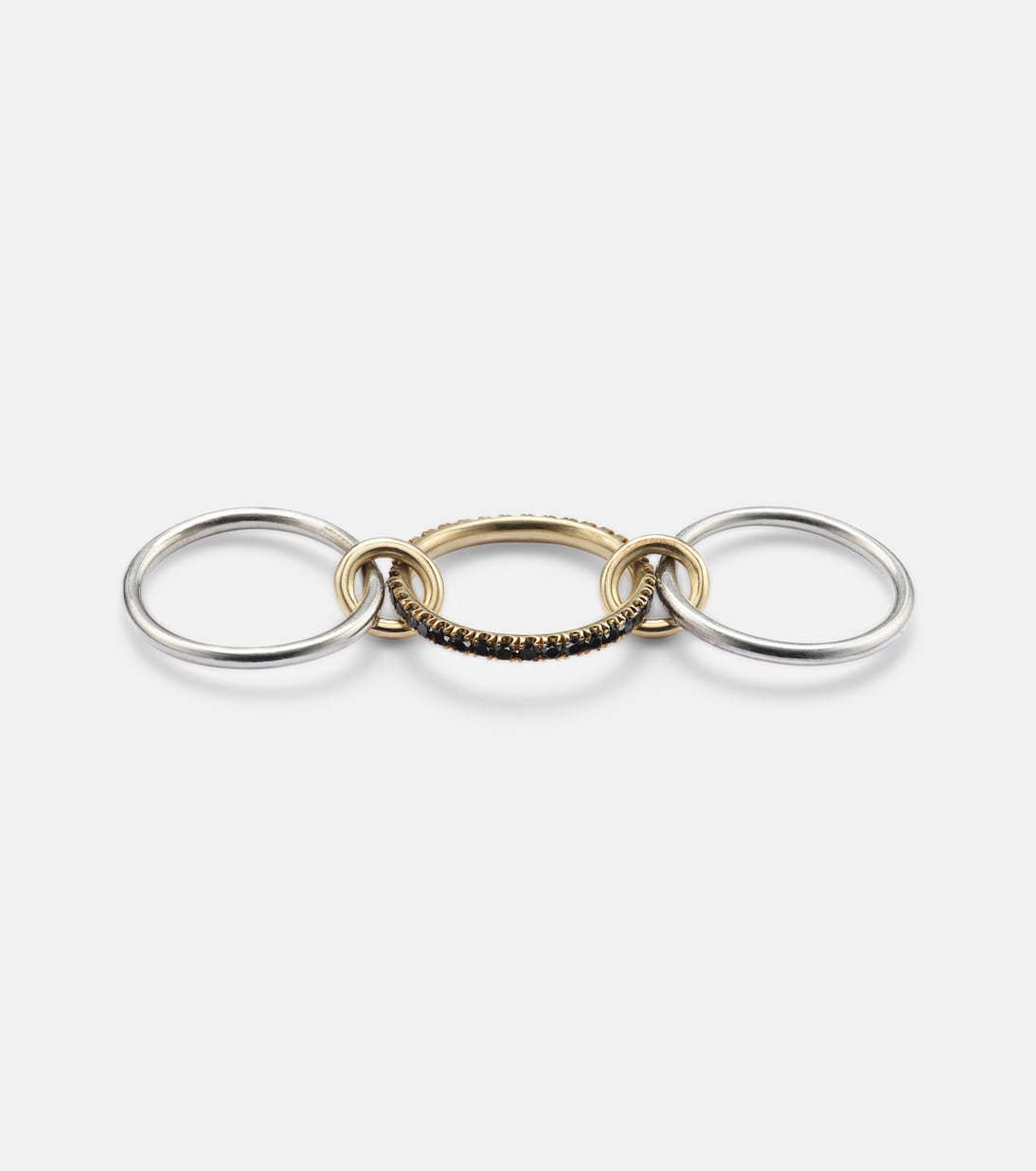 Tigris 18kt gold and sterling silver ring with black diamonds | Spinelli Kilcollin