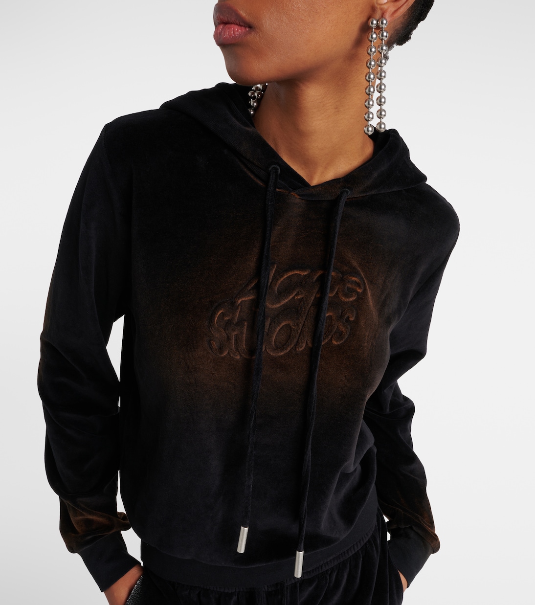 Faro cotton-blend velvet hoodie | Acne Studios