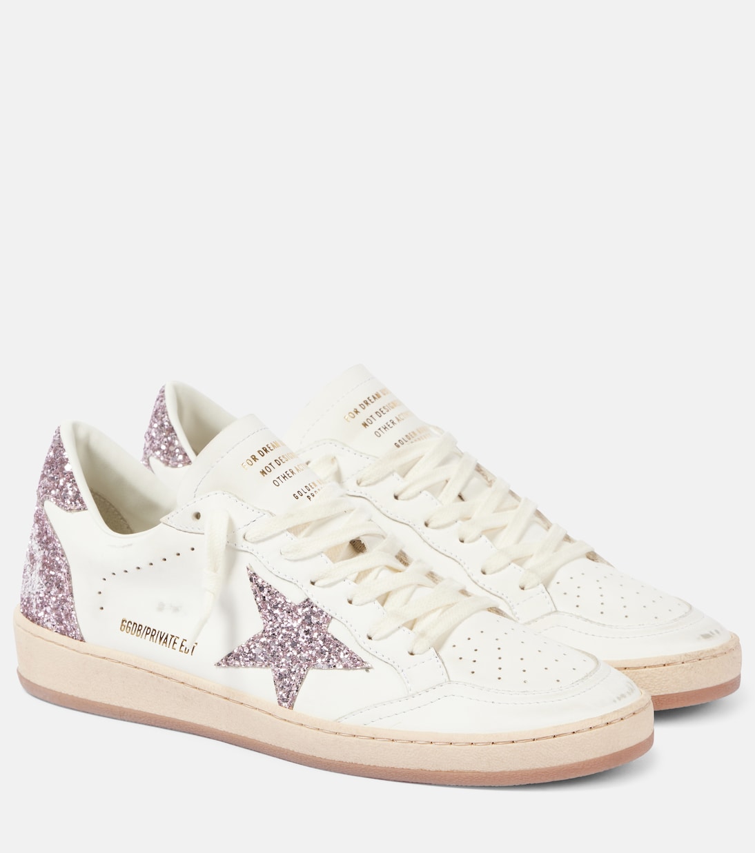 Sneakers Ball Star aus Leder mit Glitter | Golden Goose