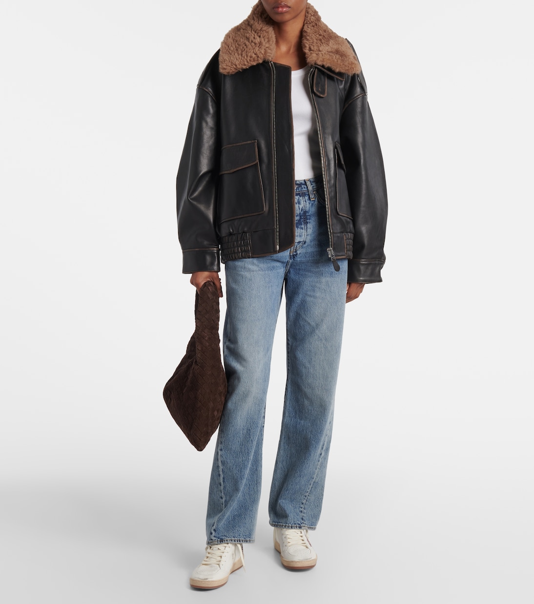 Sneakers Ball Star aus Leder mit Glitter | Golden Goose