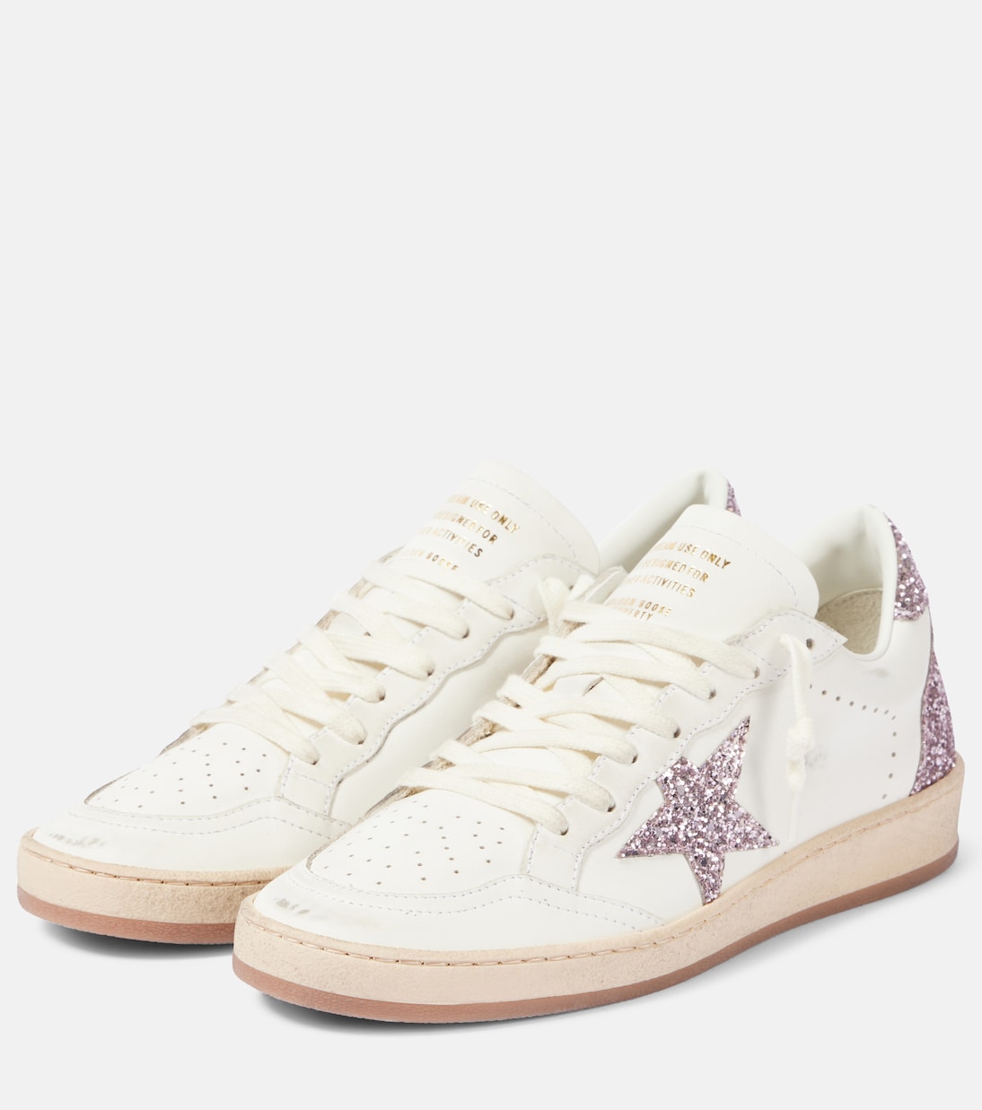 Sneakers Ball Star aus Leder mit Glitter | Golden Goose