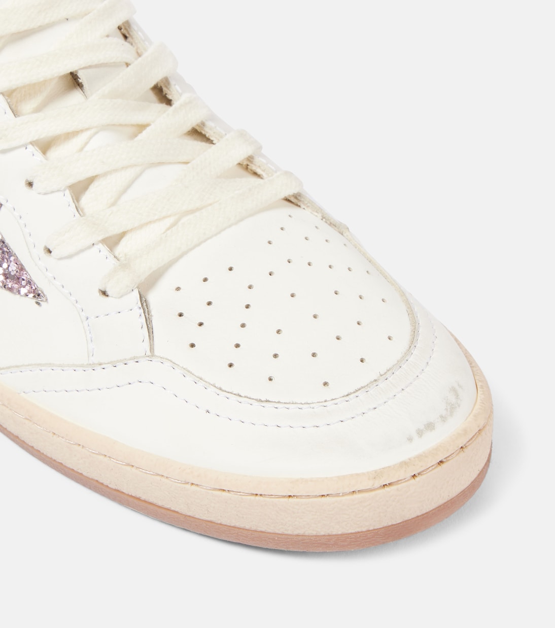 Sneakers Ball Star aus Leder mit Glitter | Golden Goose