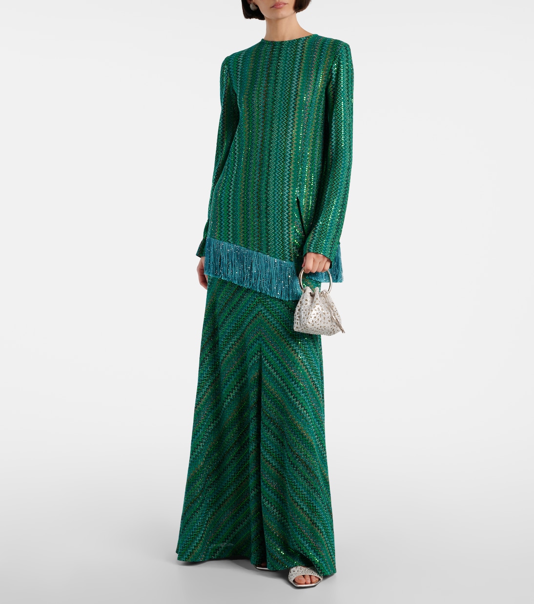 Bon Bon Micro laser-cut satin bucket bag | Jimmy Choo