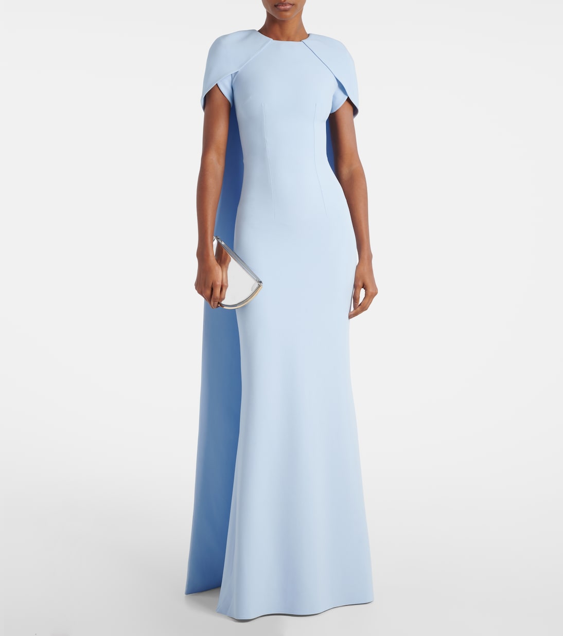 Ginko caped crêpe gown | Safiyaa
