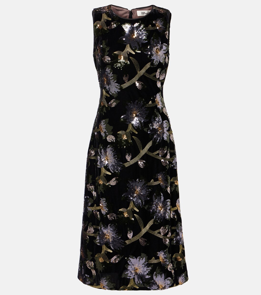 Robe midi Coral à sequins et fleurs | Diane von Furstenberg