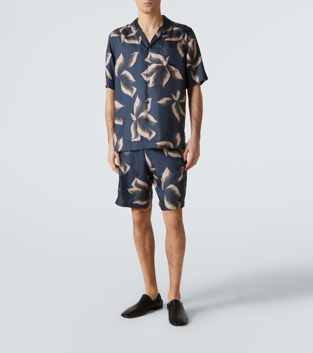 Shorts in seta con stampa | Dries Van Noten