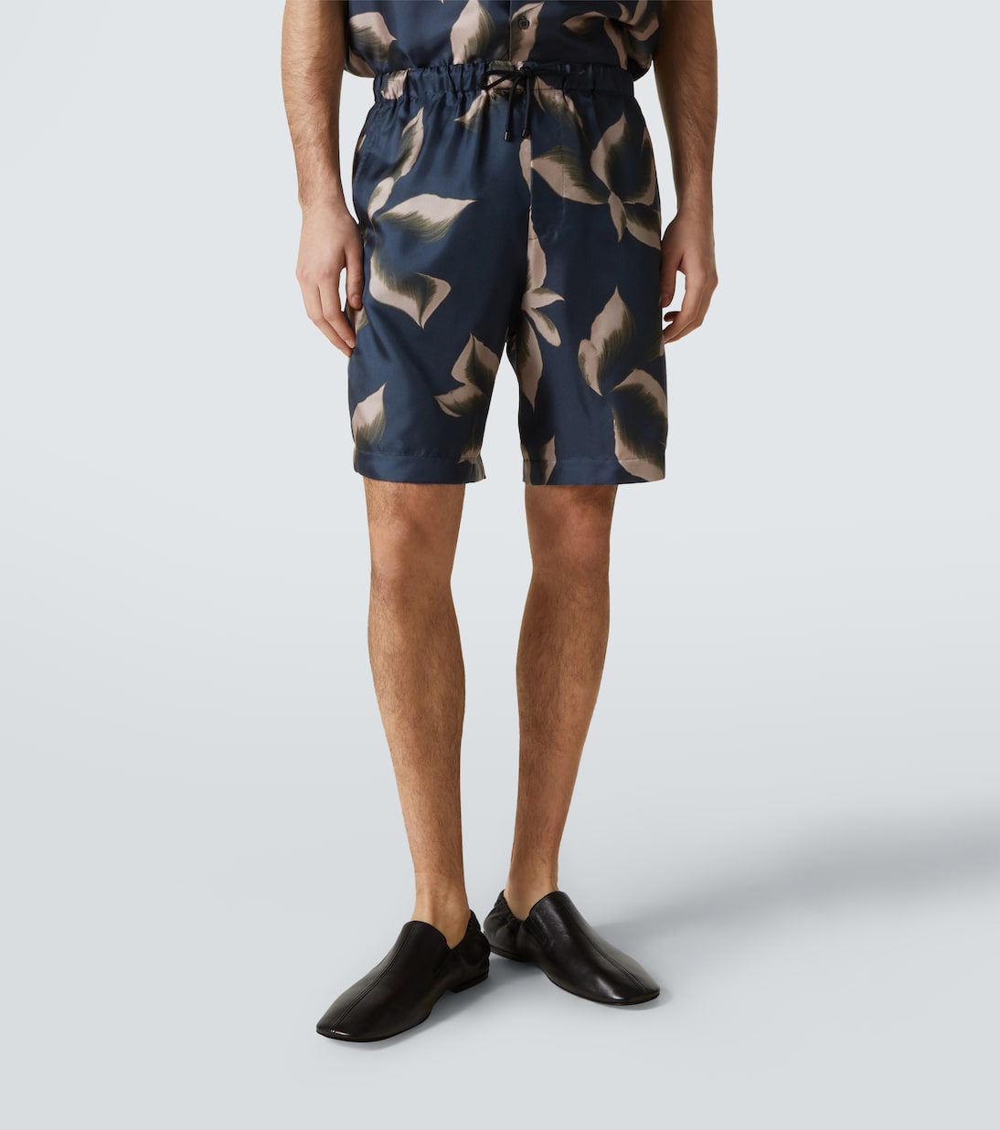 Shorts in seta con stampa | Dries Van Noten