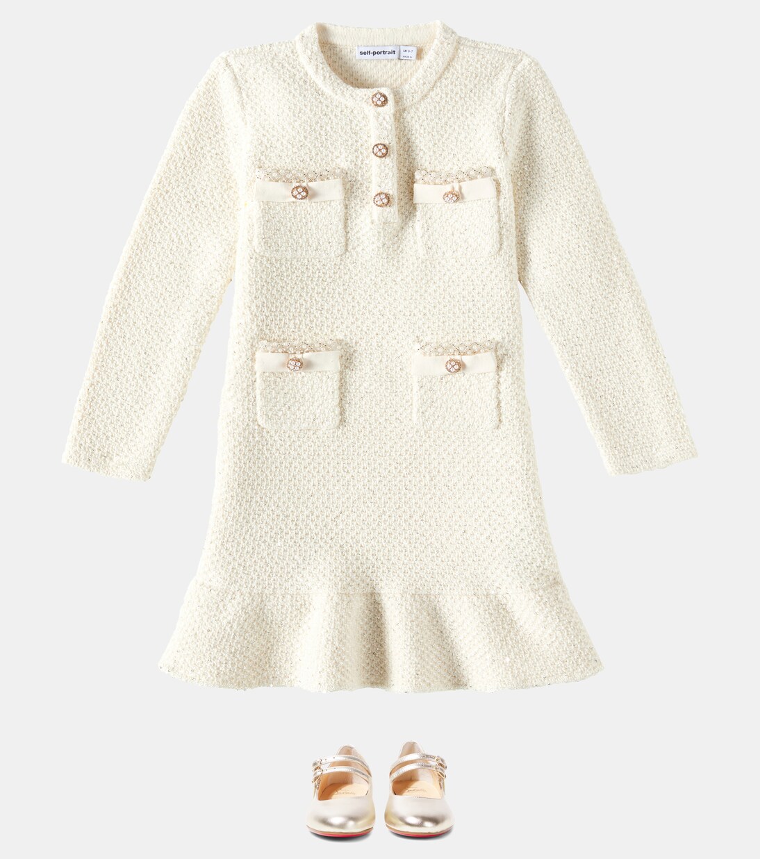 Sequined knitted dress | Self-Portrait Kids